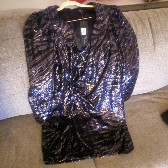 Parker Black V-Neck Dress Women's Size 16 NWT - Picture 10 of 16